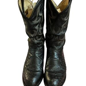 Tony Lama Black and Tan Leather Boots Size 9D